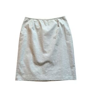 Liz Claiborne Suits Blue‎ Jacquard Dot Pencil Skirt Size 16 Back Slit